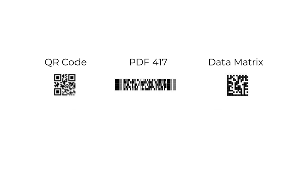 Zweidimensionale Codearten: QR Code, PDF 417, Data Matrix